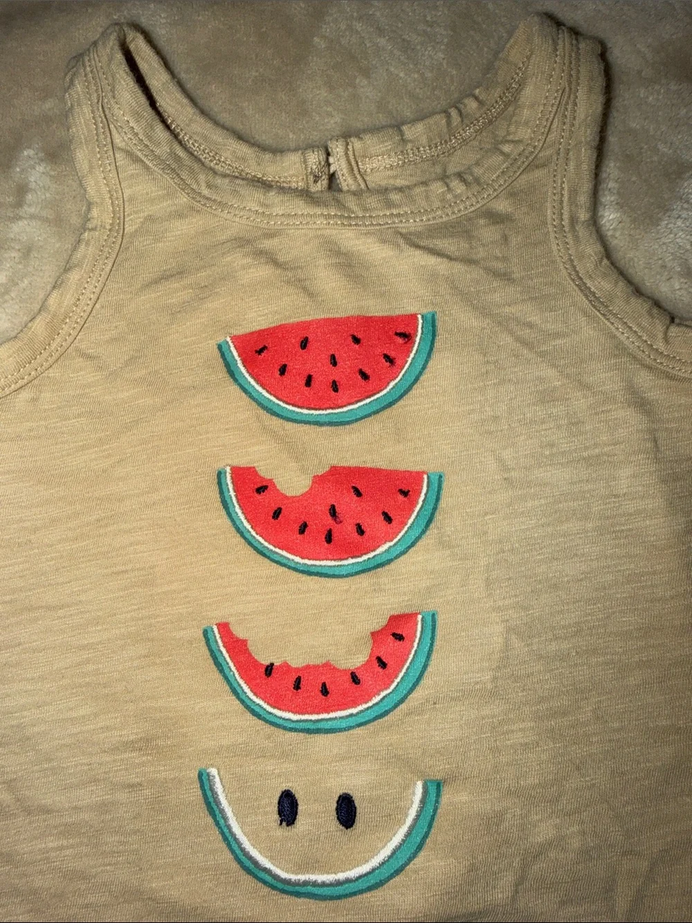 GAP Tan Tank with Watermelon Graphic & Teal Shorts Kids Matching Set